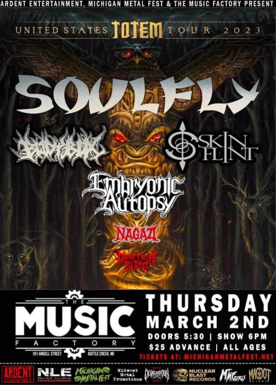 Tickets for SOULFLY The Music Factory in Battle Creek from ShowClix