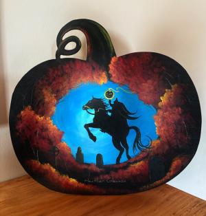 Paint a Headless Horseman Pumpkin with Heather