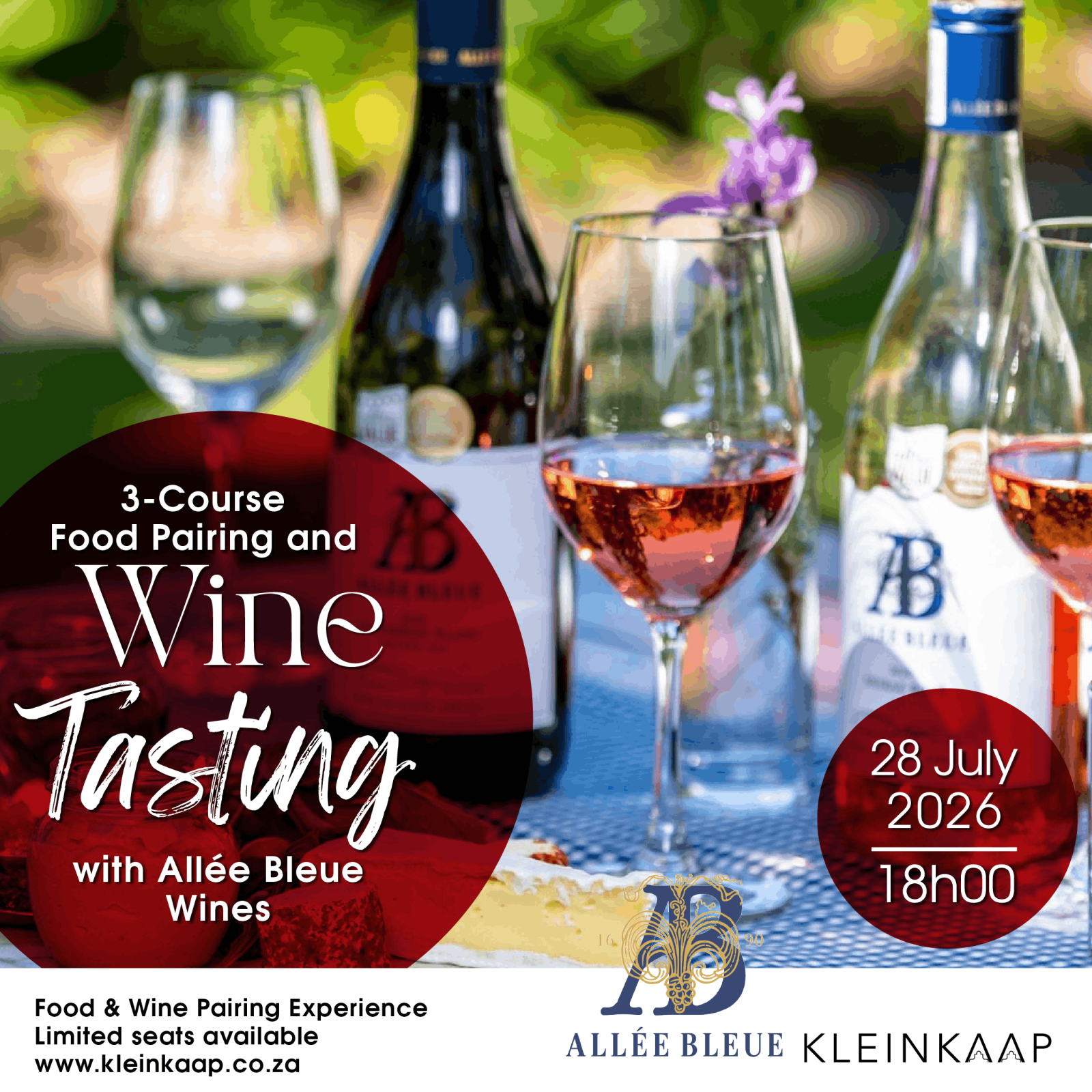 All&eacute;e Bleue Wine Evening at Kleinkaap | 28 July 2026