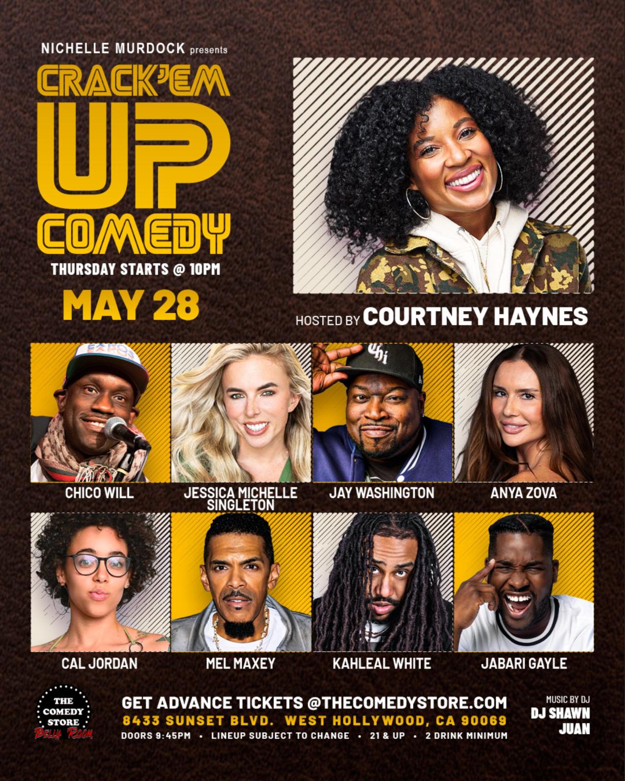 Flyer for Crack'Em Up Thursdays