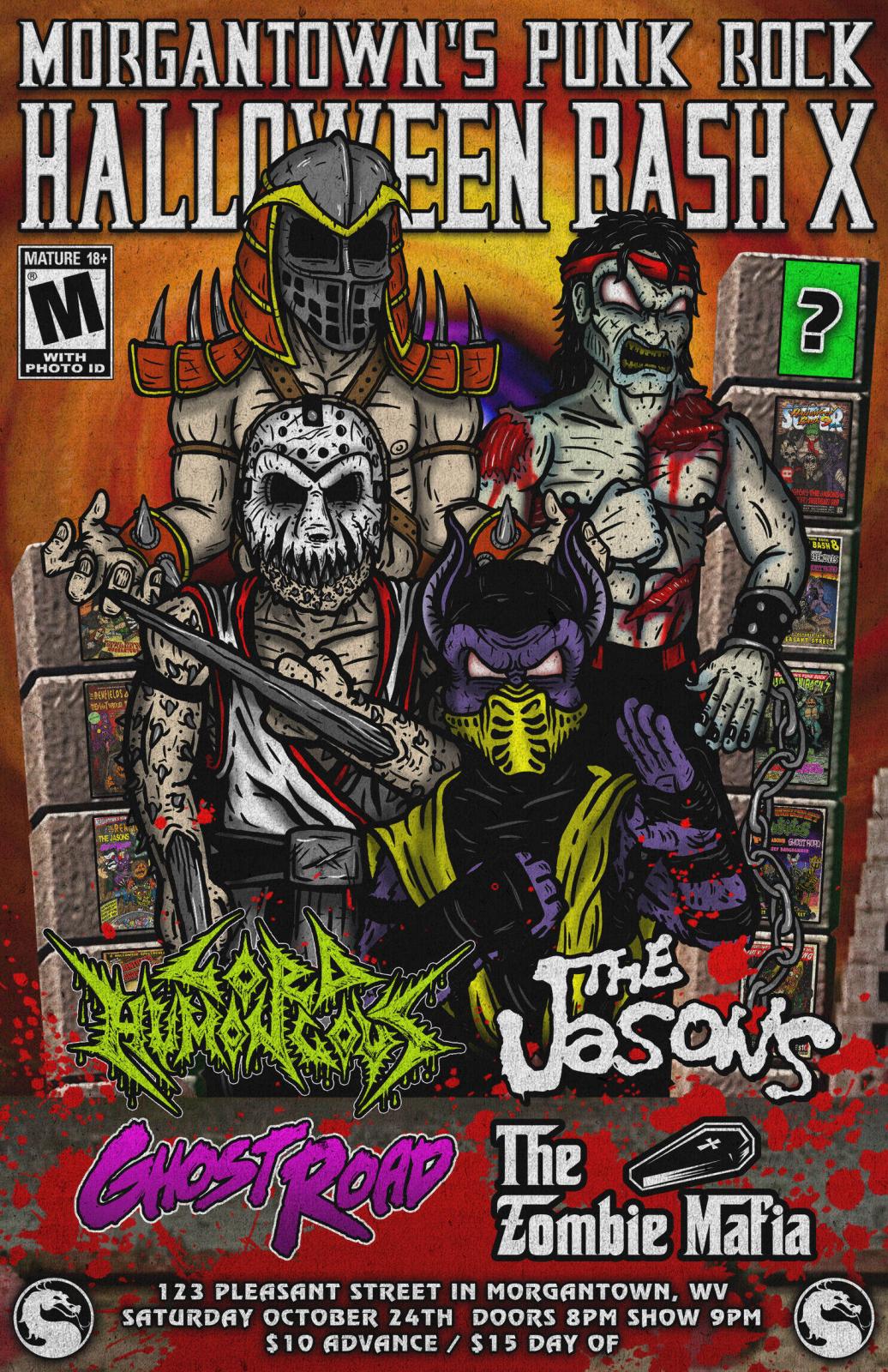 Morgantown's Punk Rock Halloween X: feat. Lord Humongous, The Jasons, Ghost Road, and The Zombie Mafia