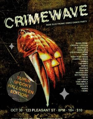 CRIMEWAVE: AN INDIE ELECTRONIC DISKO DANCE NIGHT (HALLOWEEN EDITION) 